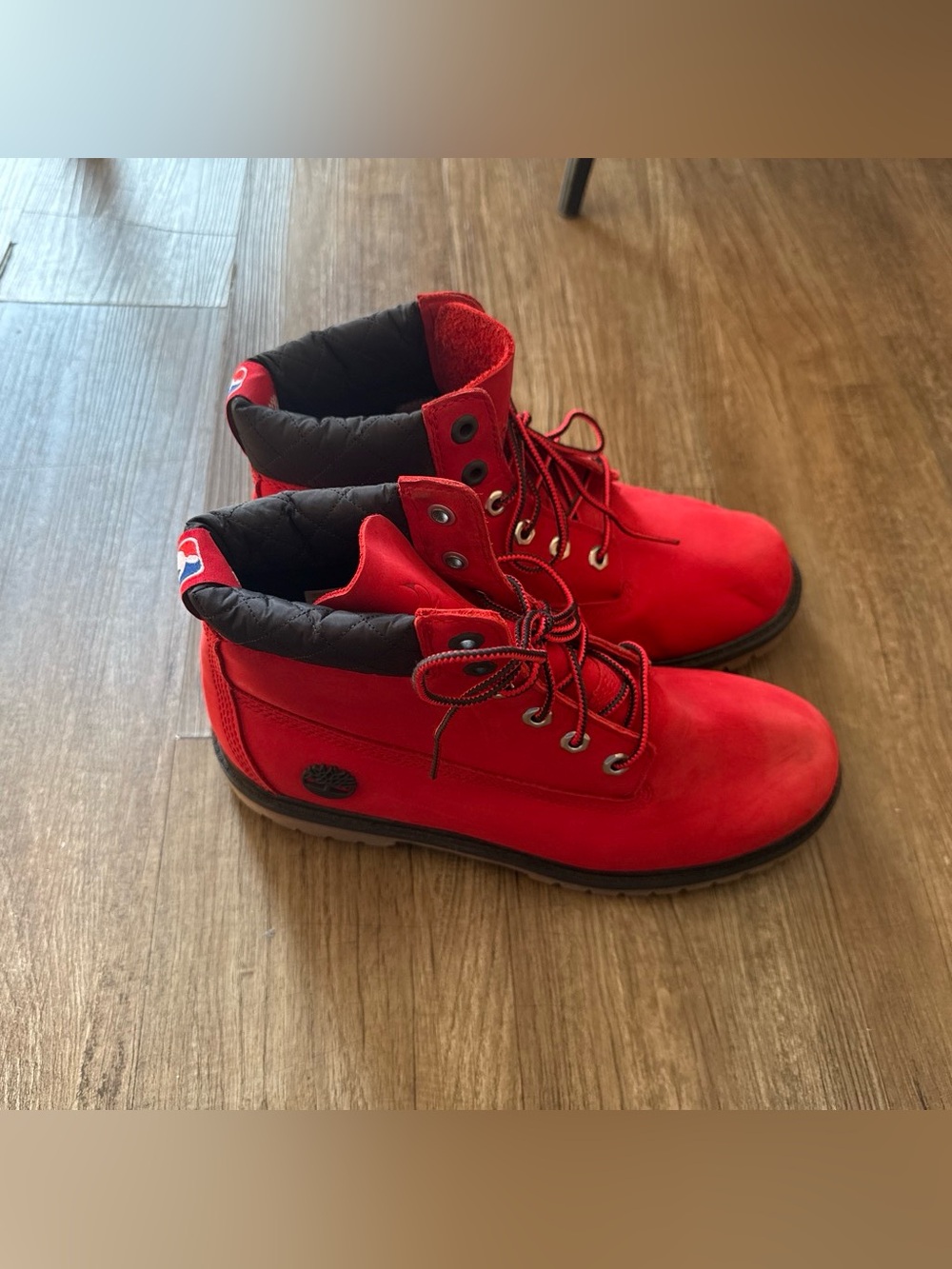 Timberland X NBA Chicago bulls Men's Red Lace-Up Casual Boots size 7